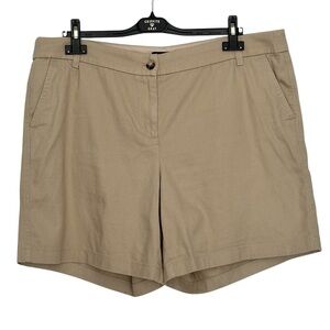 J. CREW Factory 7" classic‎ chino short Flat Front in Khaki Tan Size 16